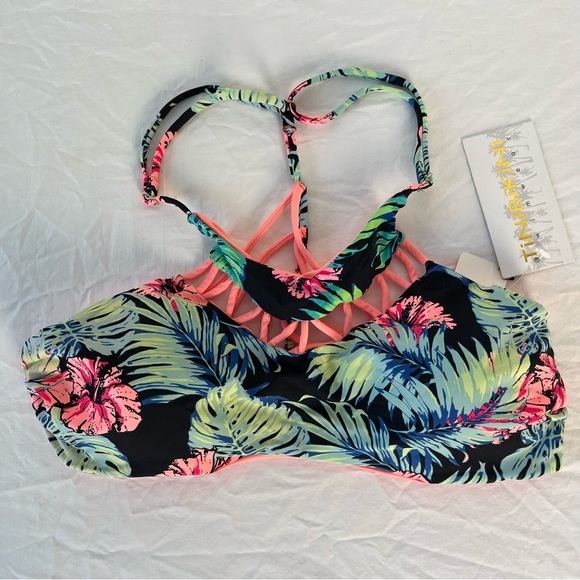 TiniBikini Tiger Lily print high neck swim top women’s size XL new with tags - Picture 9 of 11